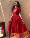 Red Colour Jacquard Silk With Zari Weaving Work Gown Wholesale Suppliers In India YNF 5302 